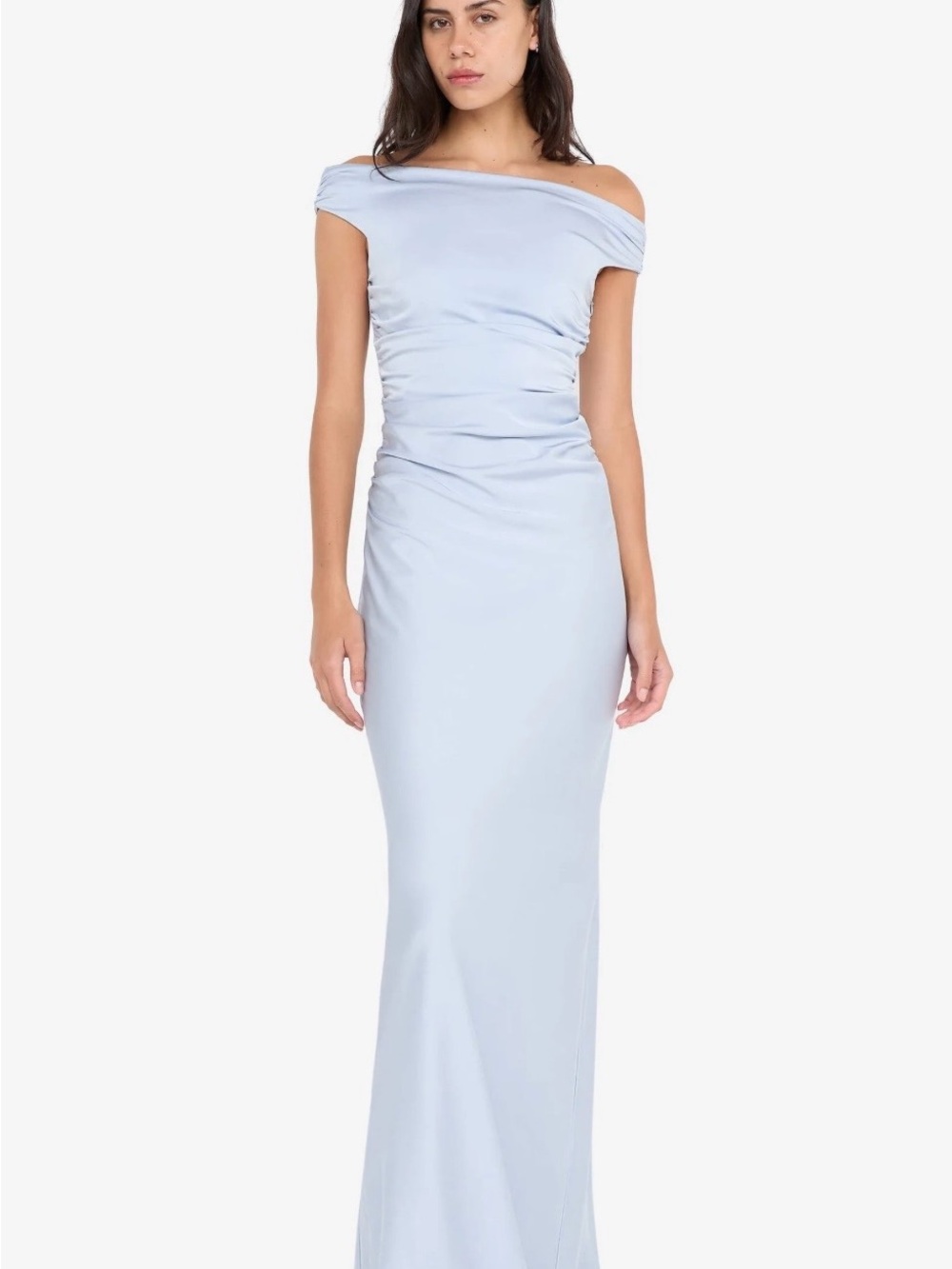 bec + bridge Pale Blue One-Shoulder Evening Gown